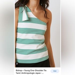 Bishop and Young, one shoulder tank.  White and green very casual size L
